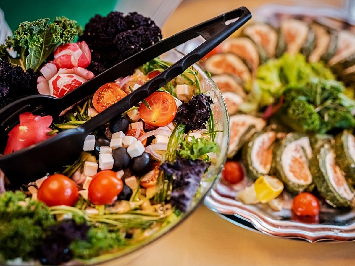 Platters of food on the table